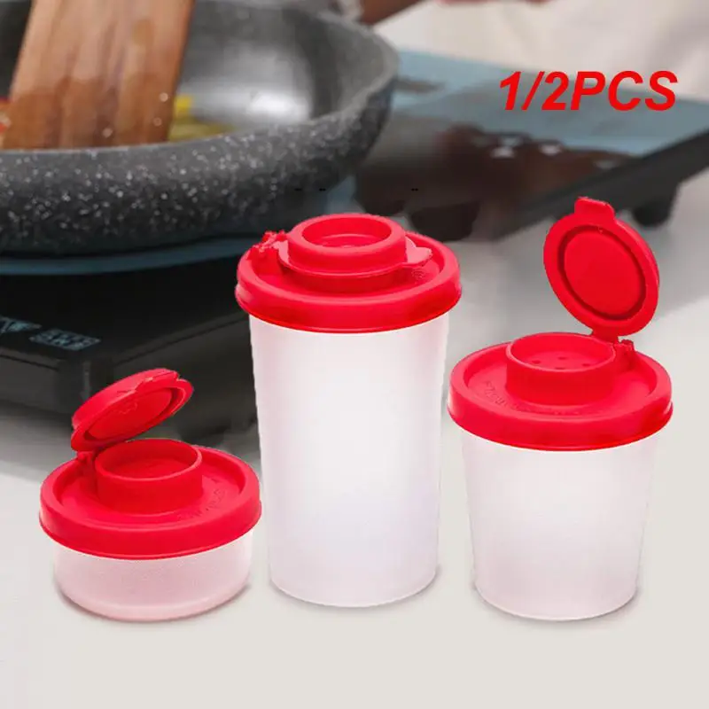 1/2PCS Spice Jars Salt And Pepper Seasoning Jar Household Kitchen Supplies Spice Bottle Reusable Seasoning Bottle Portable Mini