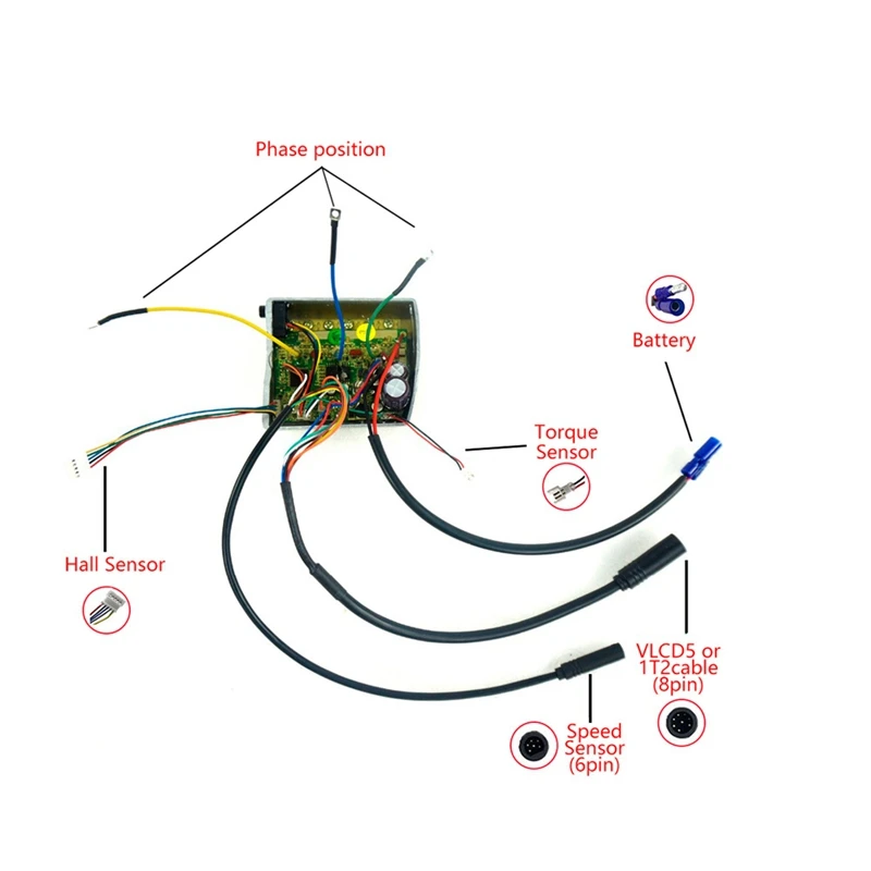 SANQ-Bicicleta elétrica Bare Controller, Central Mid Motor Substituição, 36V, 8Pin, Tongsheng TSDZ2
