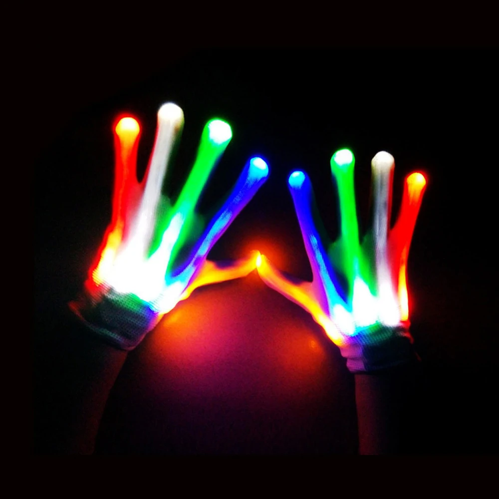 1 pair of party LED luminous gloves bar and ball supplies lighting props stage costumes Christmas supplies