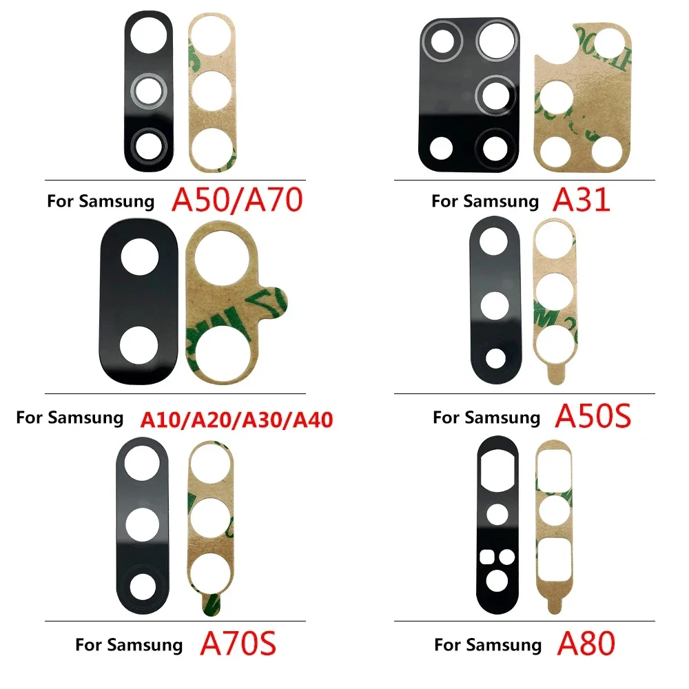 2Pcs,Back Rear Camera Replacement Glass Lens With Ahesive For Samsung A80 A31 A51 A71 A30S A50S A70S A21S A1 A50 A40 M21 M31 A01