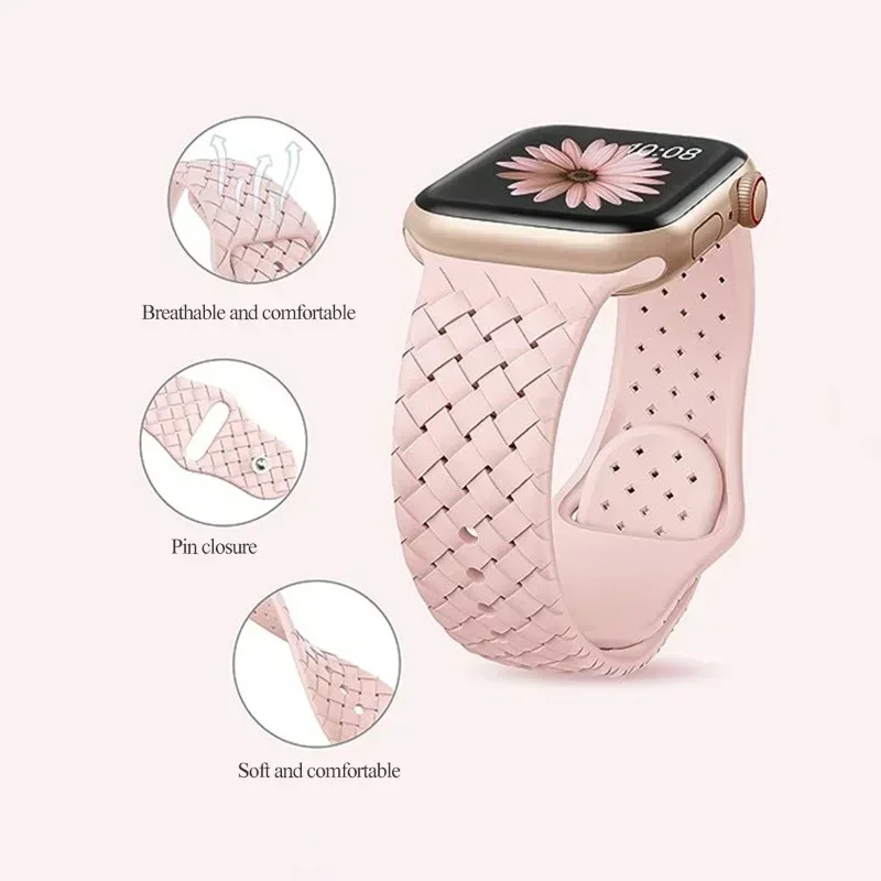 

Тканый силиконовый ремешок с петлей для Apple Watch Band Ultra 49 мм 44 мм 40 мм 45 мм 42 мм Спортивный браслет для IWatch Series 8 7 6 5 4 3 2 1
