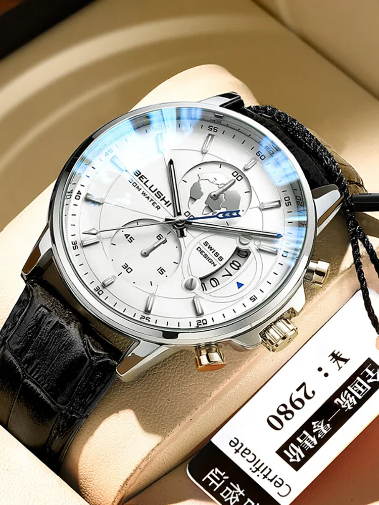 Men's watch genuine Swiss men's luminous waterproof stainless steel electronic mechanical watch male student tide quartz