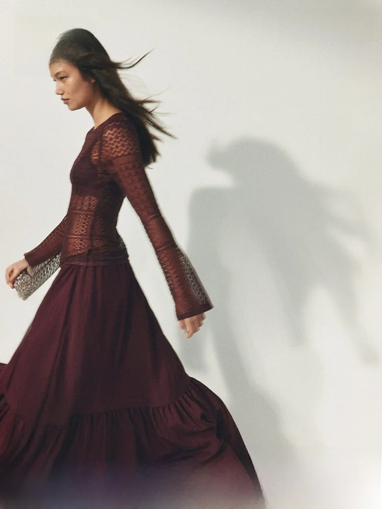 

Женская повседневная плиссированная юбка А-силуэта H&M, весна 2026, миди, многослойная, с завышенной талией, модная