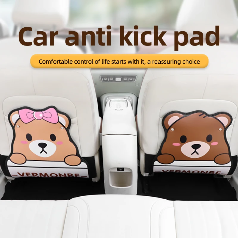 

Cute Car Anti-Kick Pad for Rear Seats, Universal Cartoon Seat Back Protector, Anti-Wear Pad for Car Interior, Cute Backseat Anti-Dirt Protector