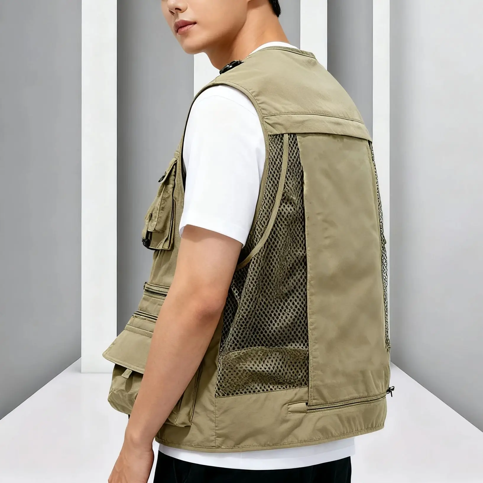 2025 الرجال في الهواء الطلق الترفيه سترة الرجال جديد متعدد جيب تنفس معطف رياضي في الهواء الطلق عالية الجودة تصميم الترفيه سترة