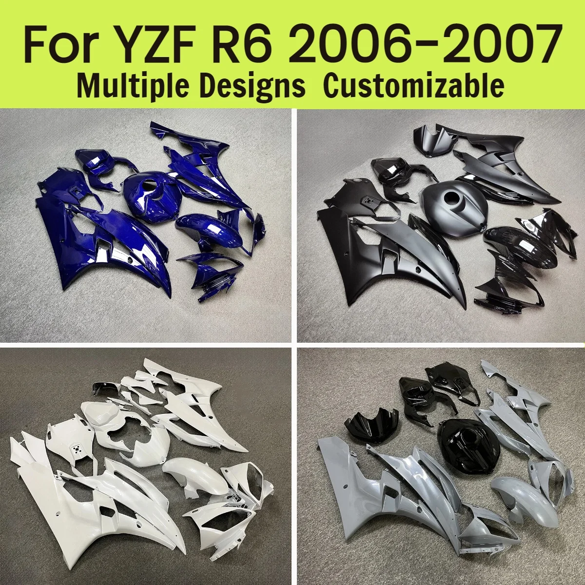 

For YAMAHA YZF R6 2006 2007 Best Unique Fairing Kit YZFR6 06 07 Motorcycle Fairings Bodywork Panel Set Fit