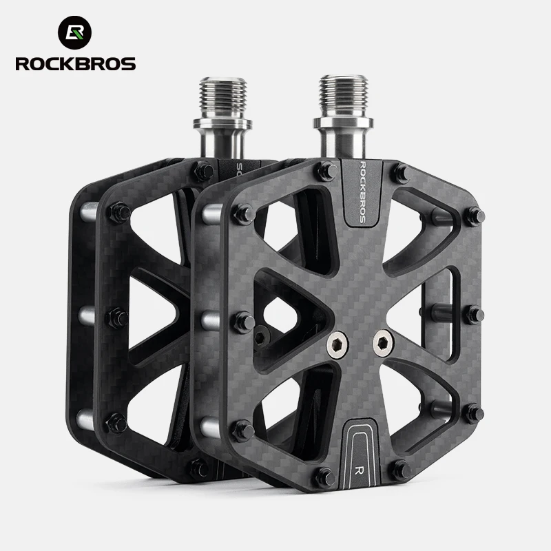 

ROCKBROS Bike Pedal 3-Bearing Ultra-Light Carbon Fiber Pedals Anti-slip Waterproof Road Mountain Bicycle Pedal Cycling Accessory