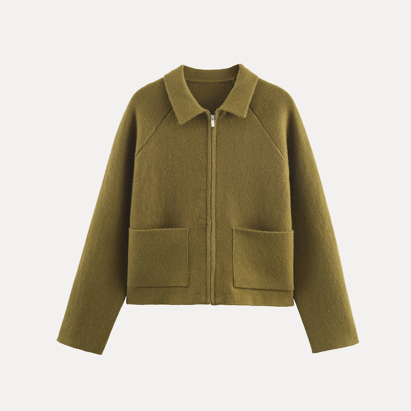 Modieus gebreid vest met rits voor dames, herfst 2025, Ele Personali, all-match, lange mouwen, vest voor meisjes