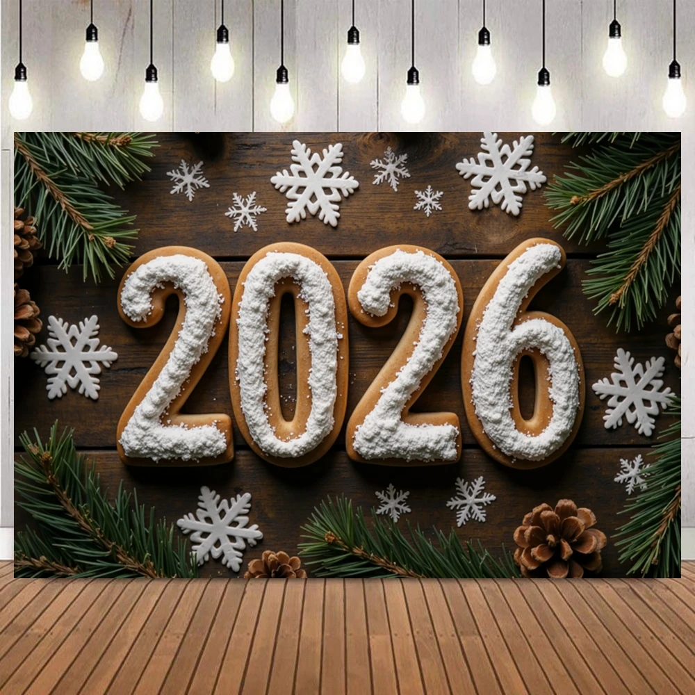2026 سنة جديدة سعيدة التصوير خلفية فرع الصنوبر هدية مهرجان حفلة الأسرة صورة ديكور المنزل صور خلفية استوديو الدعامة #2