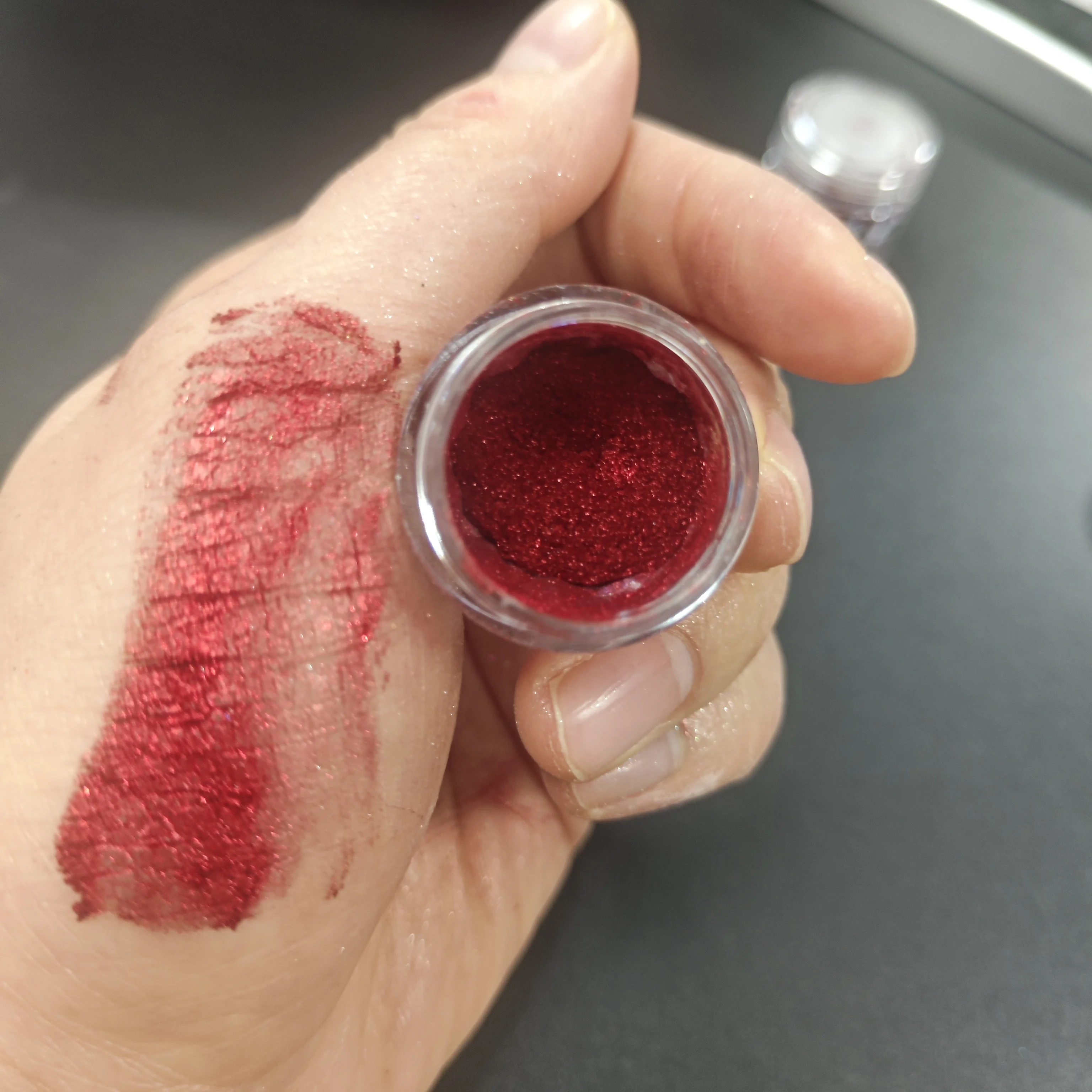 1 Stück Metallic-Spiegeleffekt-Nagel, funkelnder Glitzer, superglänzendes rotes magisches Spiegel-Nagelpulver für Weihnachten und Neujahr, Nagelkunst, DIY