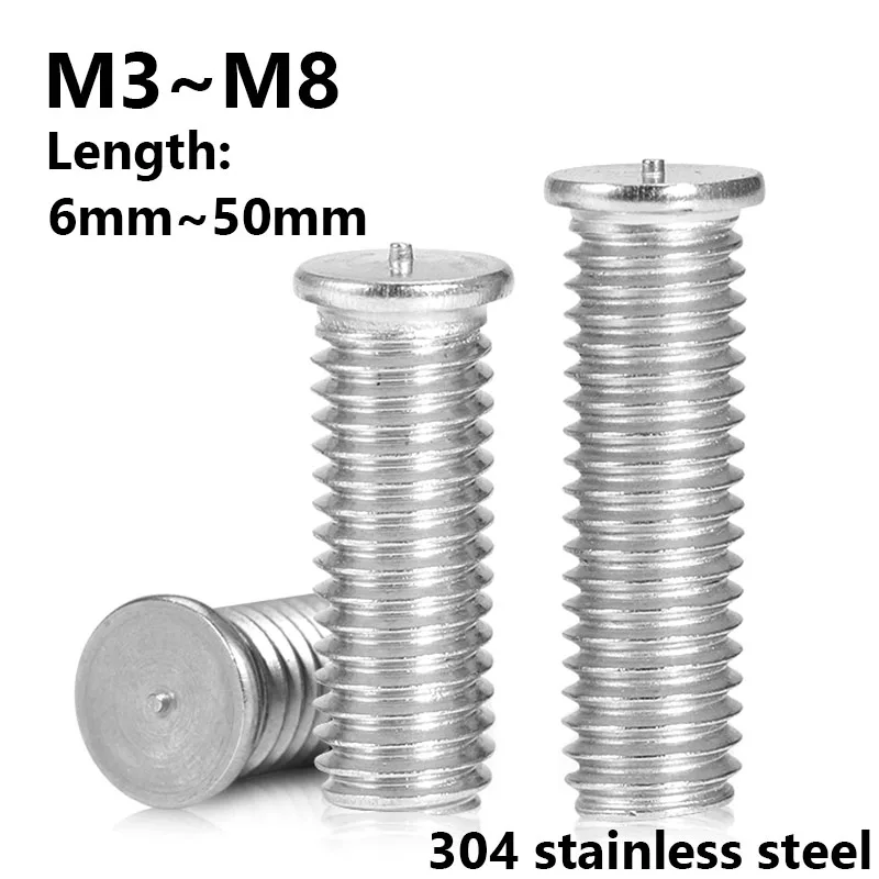 1~20Pcs 304 Stainless Steel Spot Welding Screw M3 M4 M5 M6 M8 for Capacitor Discharge Projection Welding Screws
