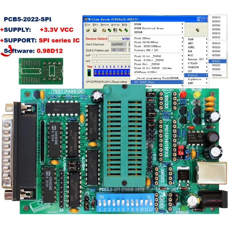 Programador multifunción PCB5, quemador Willem EPROM FLASH MCU, placa base, escritura de BIOS