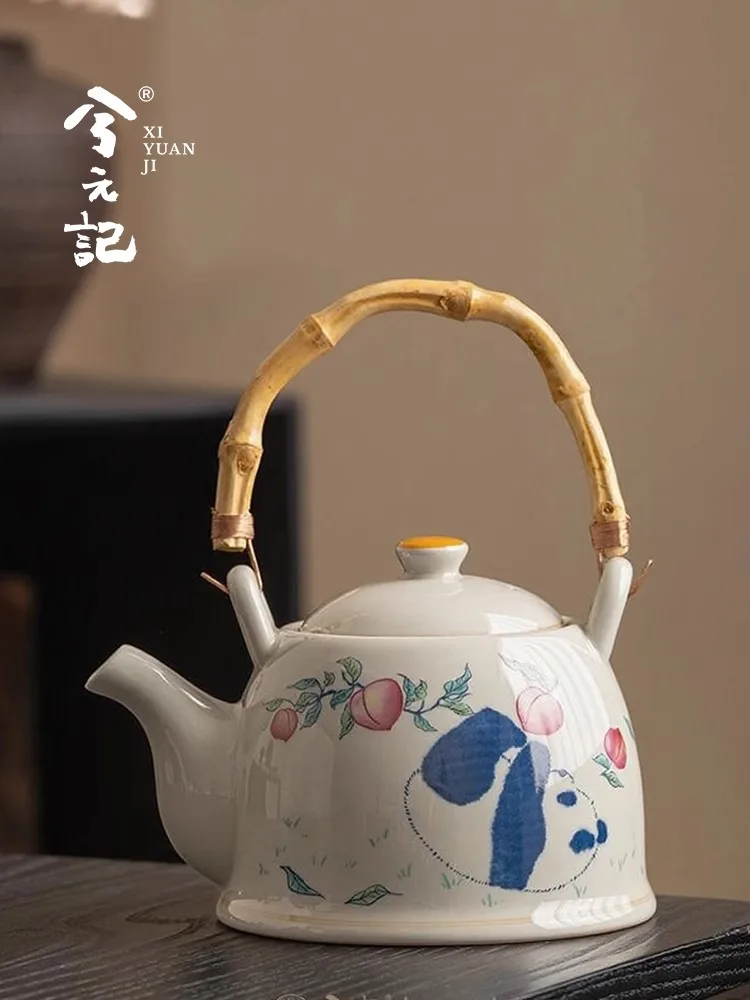 

Panda Handle Teapot Ceramic Teapot For Making Tea Household Cold Water Teapot Single Teapot High-End Gongfu Tea Set Tea Maker
