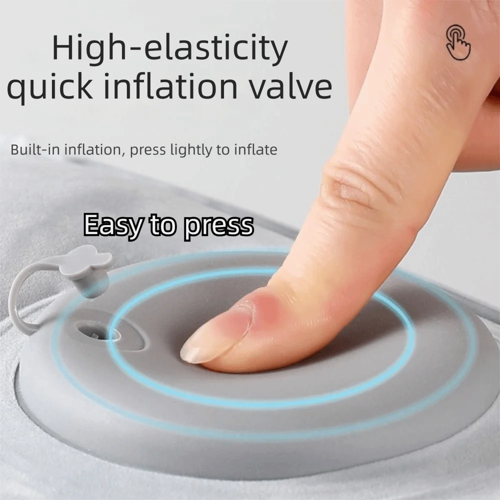 Press-to-Inflate Inflatable Booster Seat Fabric Waterproof Portable Foot Rest Foldable Comfortable Air Seat Cushion Air Travel