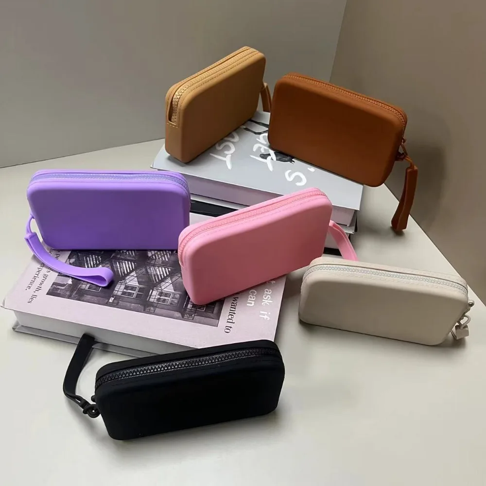 Storage Bag Multifunction Rectangular Wallet Space Saving Waterproof Carrying Handbags Silicone Coin Purse Women Men Coin Money