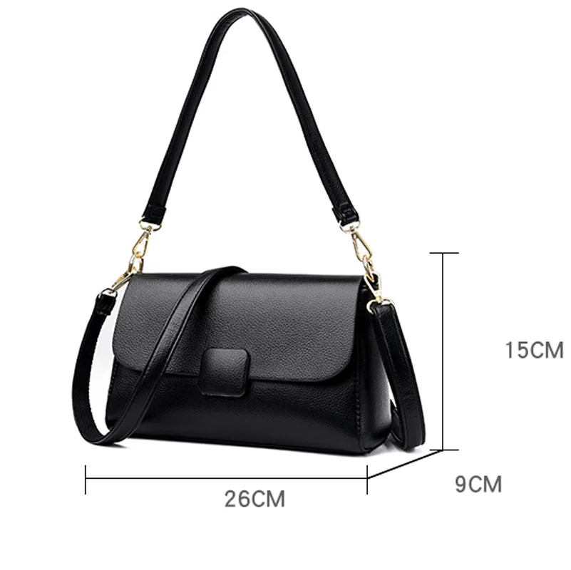 Luxury Designer Solid Color Women\'s Small Handbag Fashion Shoulder Messenger Bag Ladies Soft Leather Flap Crossbody Bag Bolsas