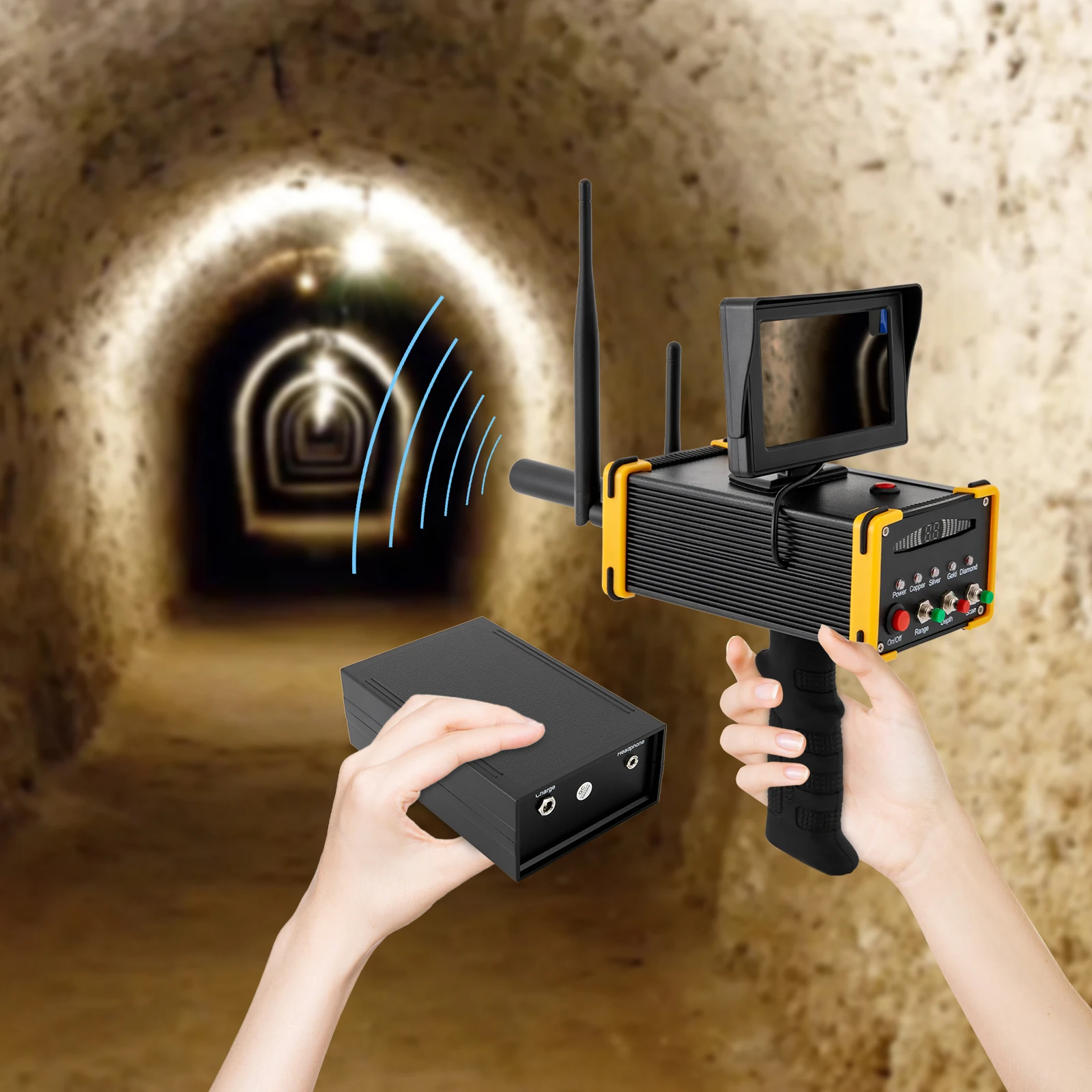 Metal Finder AC100-240V Metal Detector Underground Metal Scanner with High Definition Screen for Gold Silver Copper