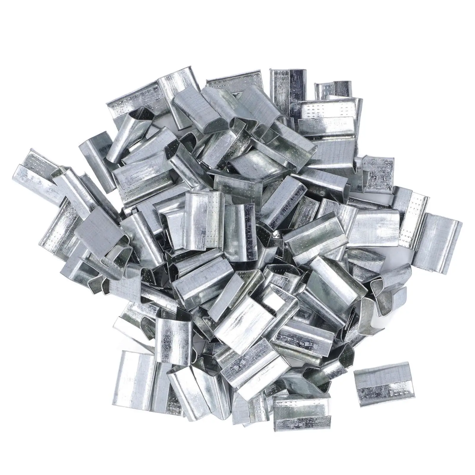 Galvanized Steel Strapping Buckle for 16mm PET Strap Packaging Seals Power Tool