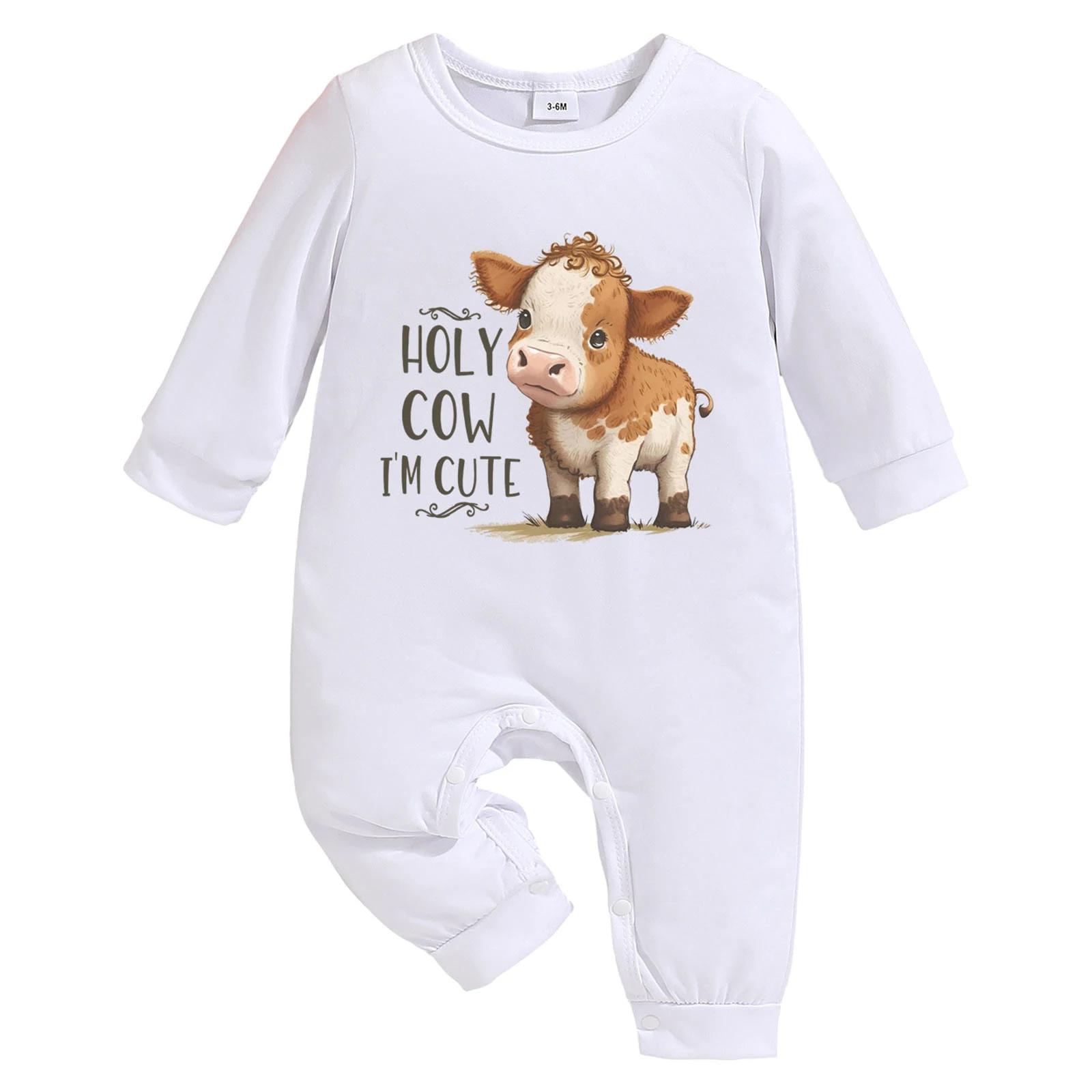

Winter Clothes Baby Newborn Baby Boy And Girl Cute Cartoon Letter Print Long Sleeve Long Pants Jumpsuit Boy Clothes 18-24 Months