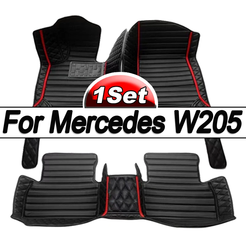 

Автомобильные коврики на заказ для Mercedes W205 2014 2015 2016 2017 2018, автомобильные роскошные кожаные коврики для мужчин и женщин, коврики для автомобиля с полным покрытием