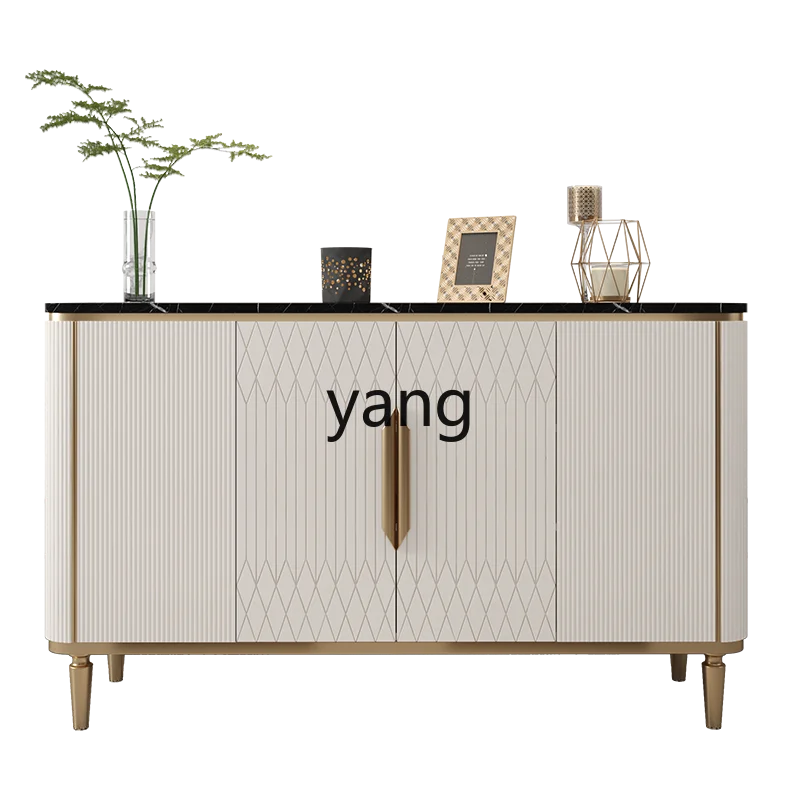 

YJQ light luxury entrance living room partition screen cabinet simple solid wood home door marble dining side cabinet