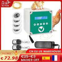 Automatic Chicken Coop Door Openers Controller LCD Screen Timer Light Sensor Solar Battery Electric Power Poultry House Flap