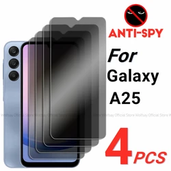 2/4PCS Privacy Screen Protector For Samsung Galaxy A25 Anti-Spy Tempered Glass Samsung Galaxy A25 Phone Glass Samsung Galaxy A25