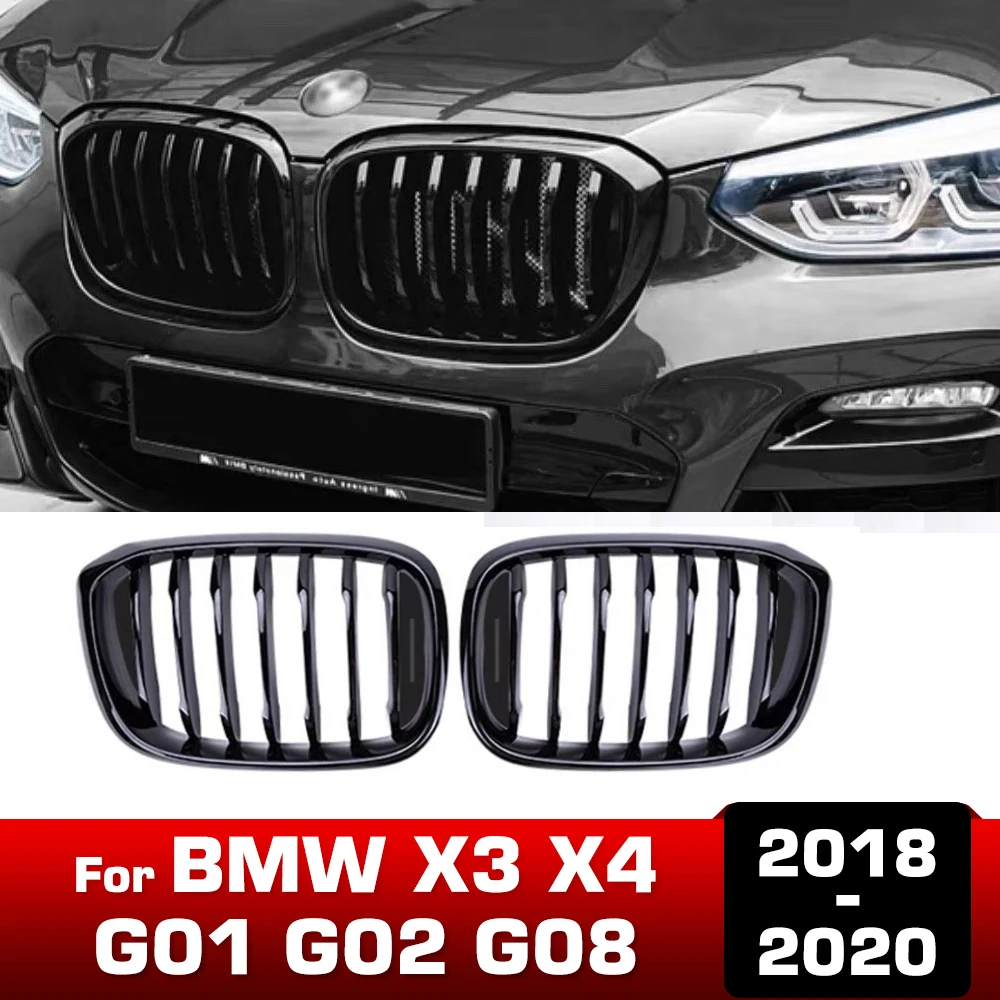 

For BMW X3 X4 G01 G02 G08 Car Front Grille Racing Grills Hood Kidney Bumper Grilles ABS Grill 2018-2020