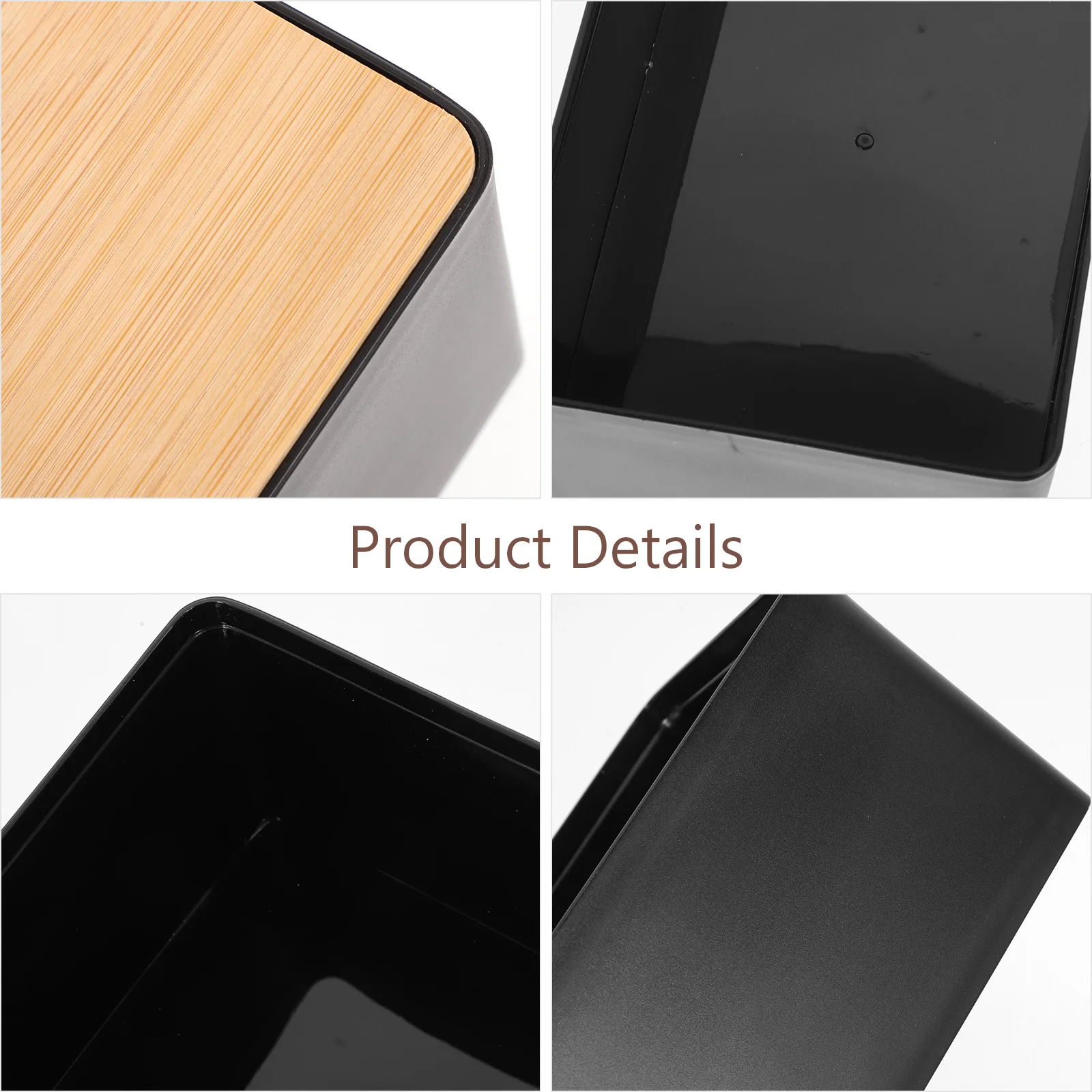 

Wooden Tissue Box Holder Rectangle Lidded Storage Bins Paper Boxes Napkin Container Decorative Office Home PP Material