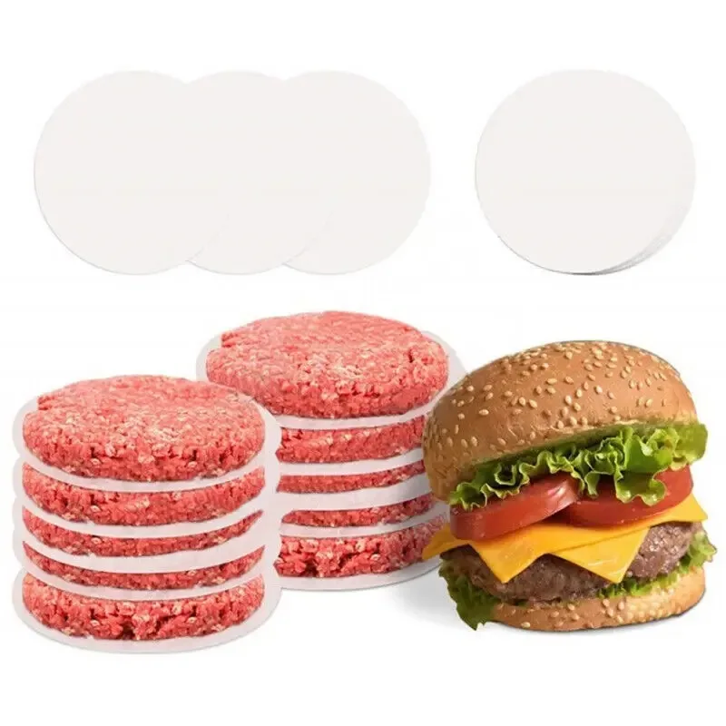 100pcs Baking Paper Liner BBQ Oven Patty Hamburger Paper Cake Non-Stick Baking  Wax Papers to Separate Frozen Pressed Patties