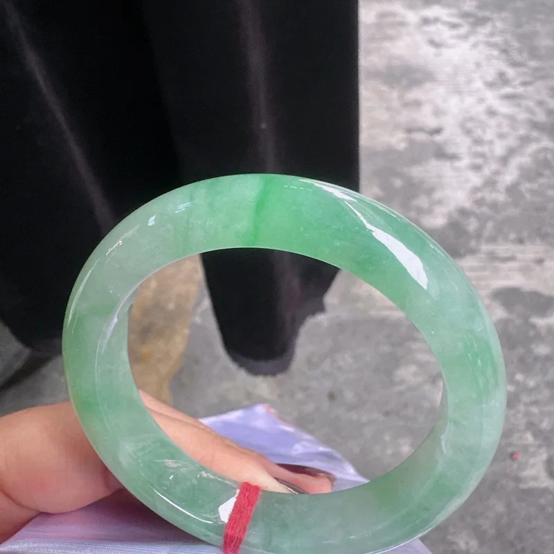 Natural a-Level Jade Jewelry Ornament Water Bowl Head Good Ice-like Floating Green Positive Ring Bracelet Unisex Wholesale