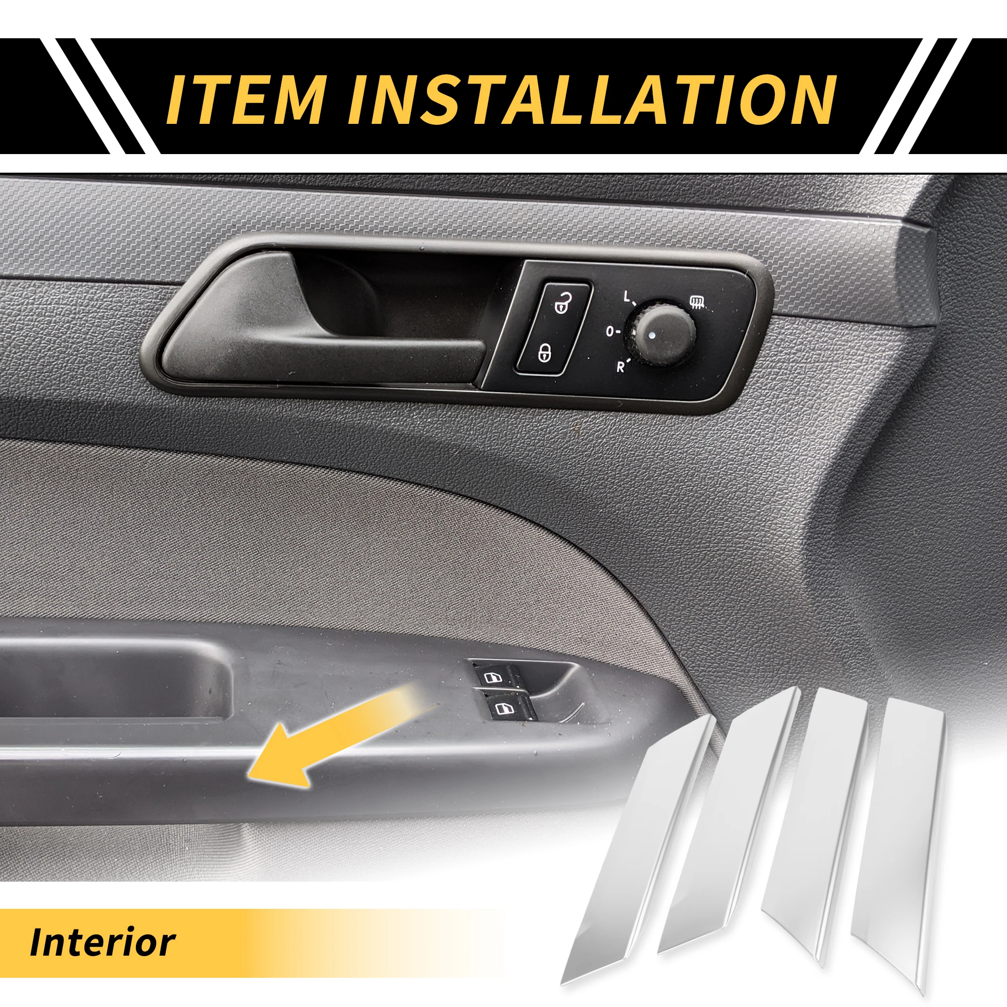 

UXCELL 1 Set Interior Door Armrest Panel Strip Trim for Toyota Tundra 2022-2024