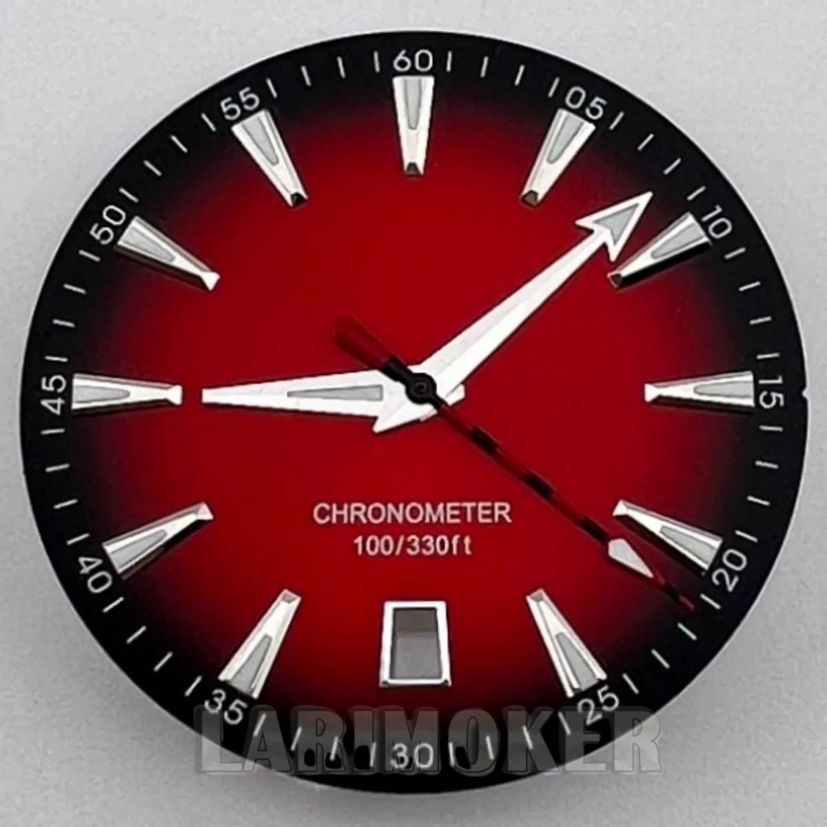 33mm Sunberst Gradient Watch Dial Hands Green Luminous 6 o'clock Calendar For NH35A Movement Men's Watch Replace Parts
