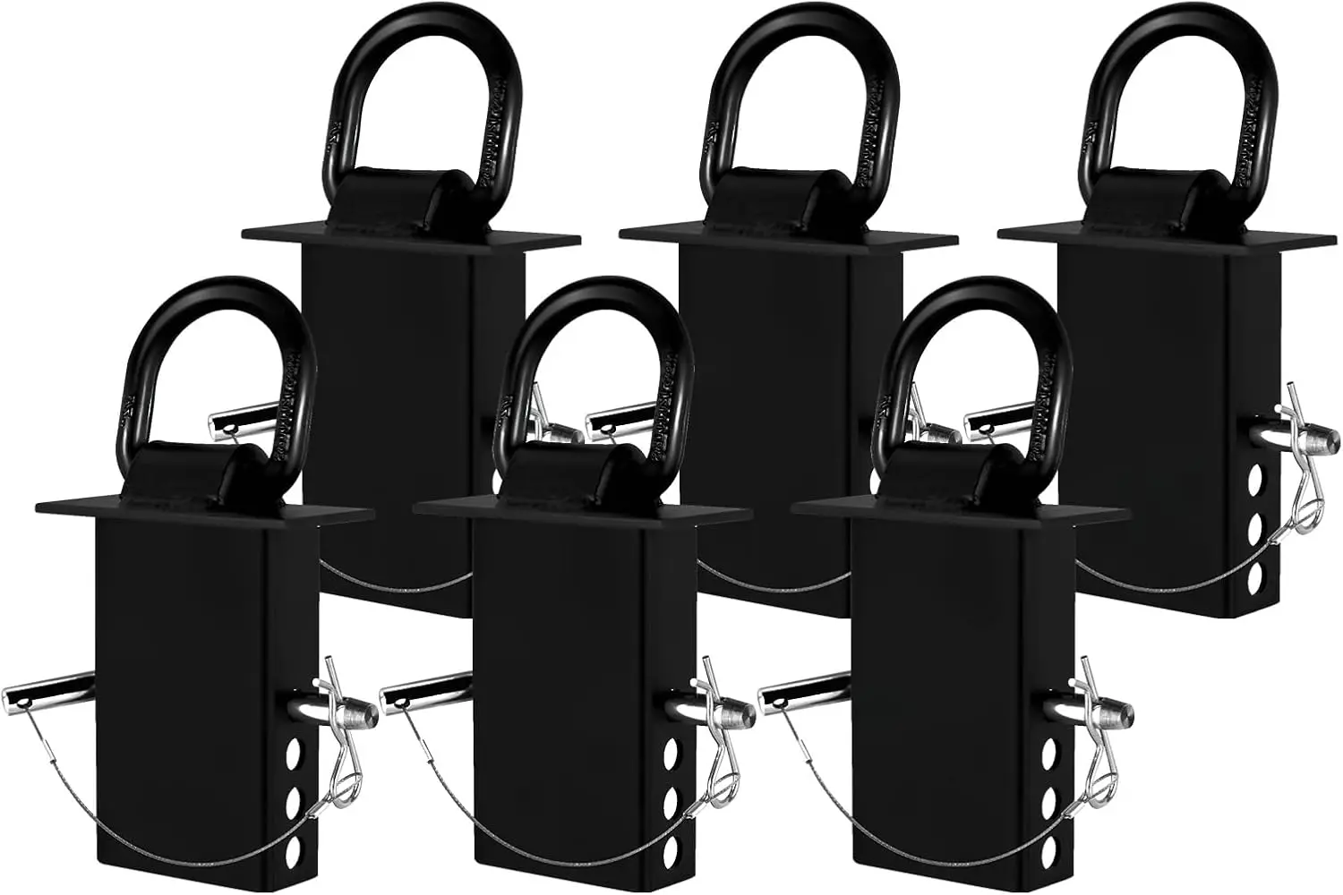 

Усиленные оцинкованные регулируемые D-образные кольца для крепления к прицепу с защитой от потери шнура, нагрузка на разрыв 16 200 фунтов, 6 штук, черные