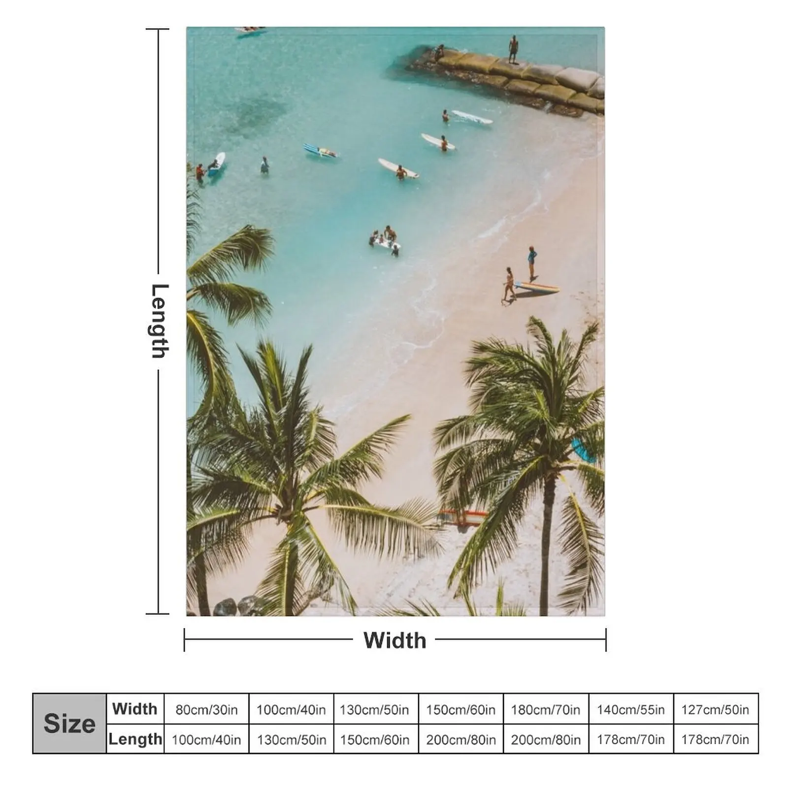 PALM TREE, SAND, WHITE TURQUOISE WATER BEACH Throw Blanket cosplay anime Luxury Designer Blankets