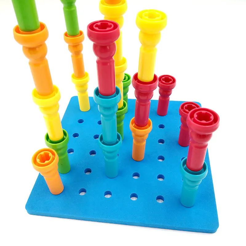 Kindergarten Pulling Nails Training Toys For Children Mushroom Nails Puzzle Board Kids Early Education Enlightenment Toys