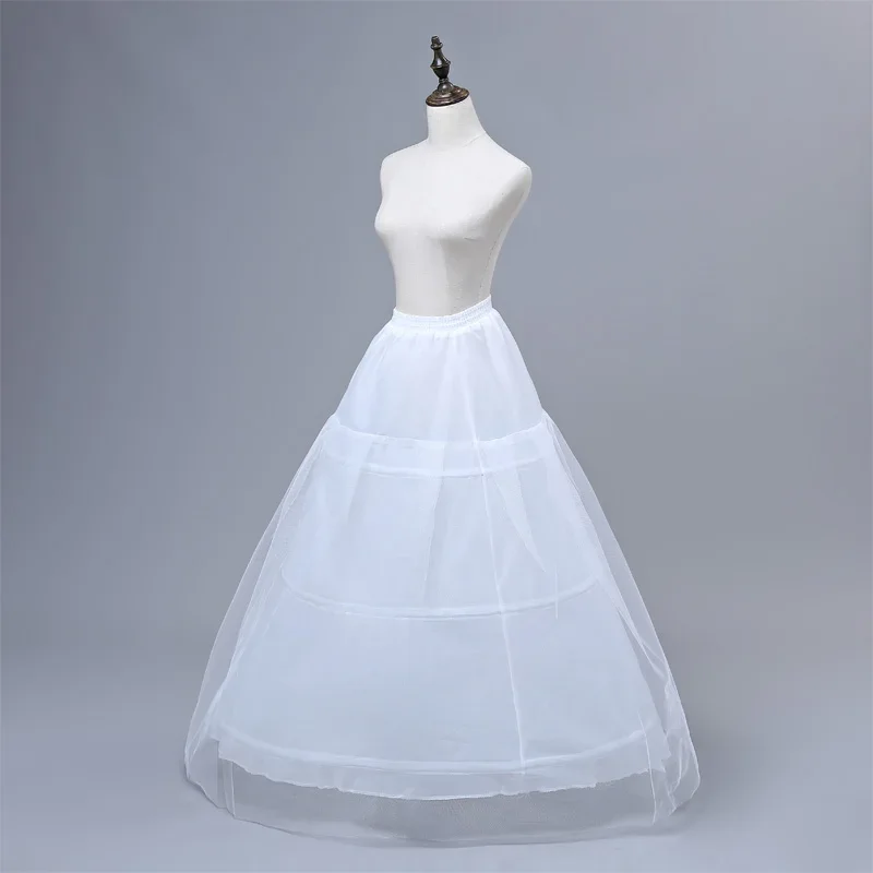 In Stock  High Quality White Petticoats 3 Hoops Wedding Accessories For Wedding Dresses Bridal Gowns