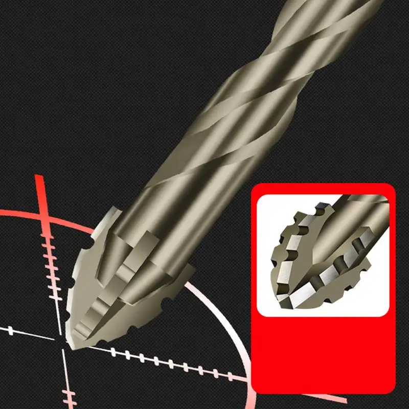 Four-Edged Serrated Eccentric Drill Bit Set High Hardness Hexagonal Simple Installation Multifunction Skewed Head Drill Bit Set