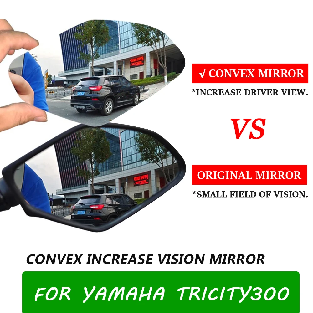 Convex Mirror For Yamaha Tricity 300 Tricity300 2024 Motorcycle Increase Driver Vision Rearview Mirrors View Lens Accessories