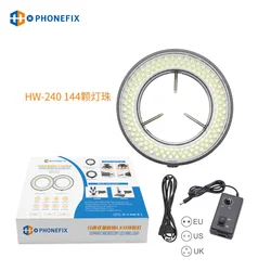 Adjustable 144 60 LED Ring Light Lamp 100V-240V for Industrial Stereo Microscope Trinocular Microscope Digital Video Camera