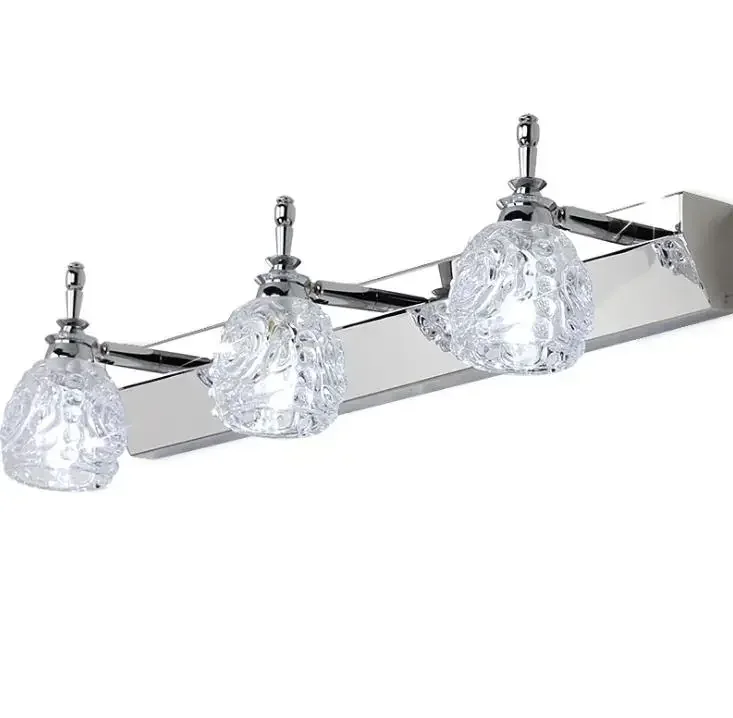 Modern Crystal Wall Lamp Bathroom Make-up Mirror Light Bedroom Lamp Stainless Steel Cabinet Vanity Indoor Lighting