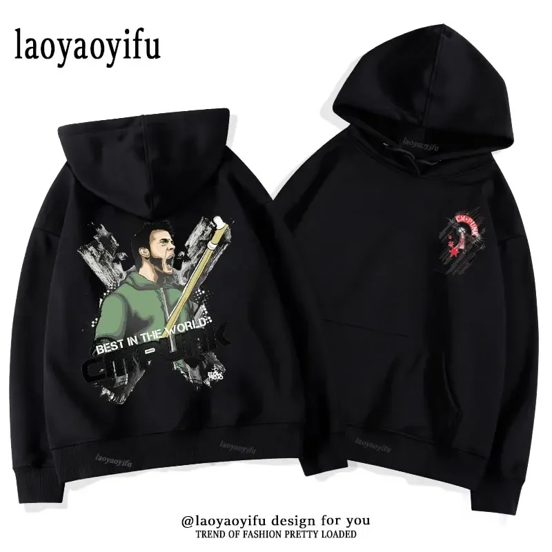 Sudadera con capucha clásica de manga larga para hombre, ropa de calle, Punk, luchador profesional americano, ropa de otoño