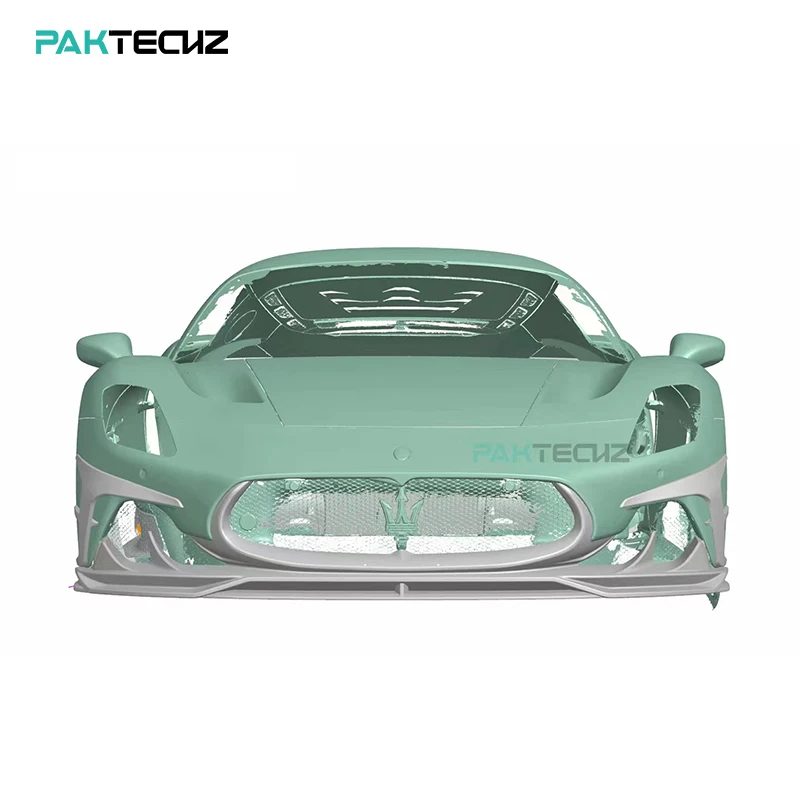 Paktechz Dry Carbon Fiber Full Body Kit Front Lip Canard Side Skirt Rear Diffuser Spoiler for Maserati MC20 view 3
