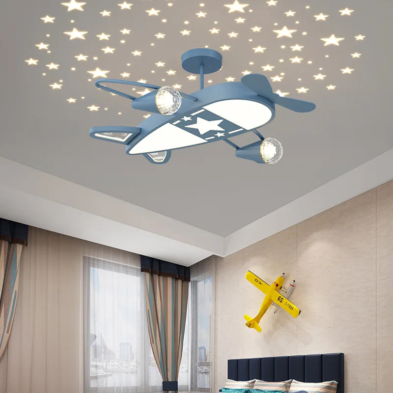 ceu estrelado aviao luzes de teto luz romantica quarto de crianca moderno criativo menino menina quarto decoracao do quarto do bebe 01