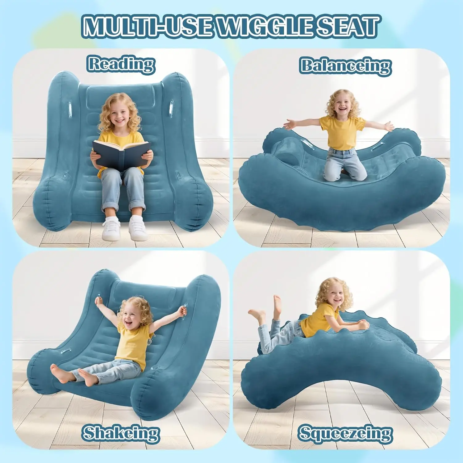 Children's inflatable sofa rocking chair, air cloud rocking chair, sensory chair for children with autism and ADHD