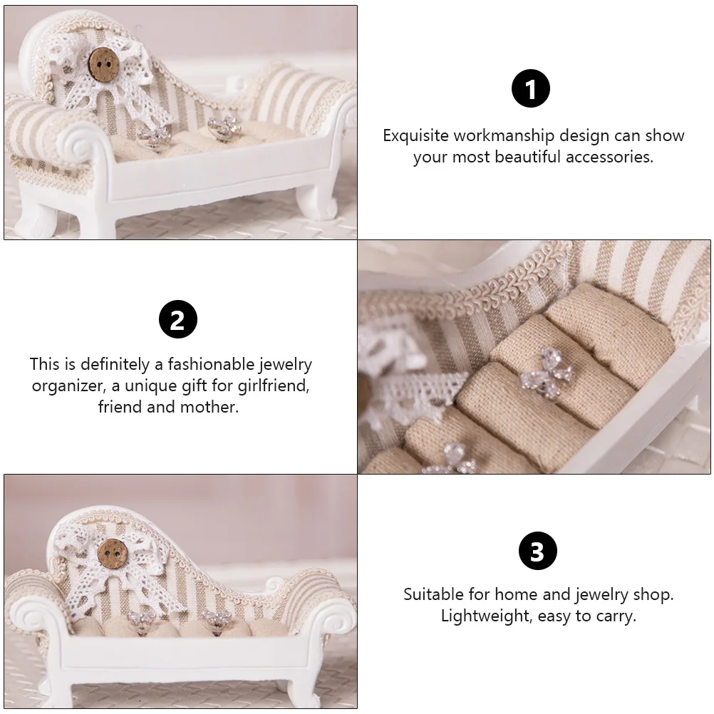 

Jewelry Display St Earrings Holder Rings Rack Lightweight Home Shop Neon Tray Miniature Design Protect Accessories Sofa Shape