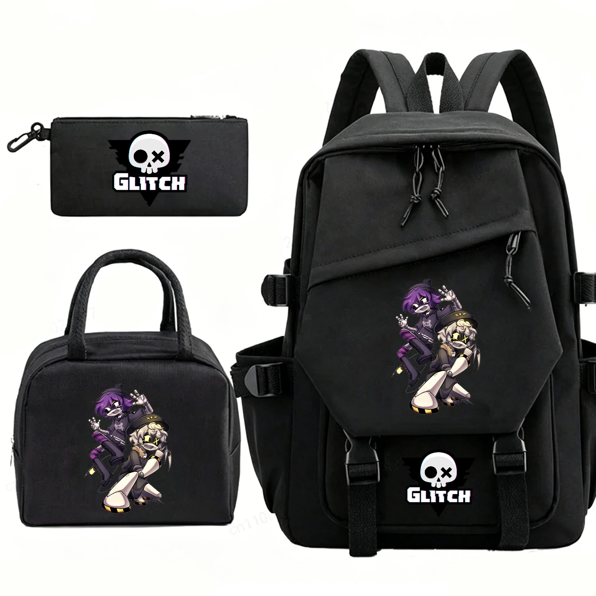

3pcs Set Murder Drones Printed Backpack Women Fashion Travel Backpacks Boys Girls Anime Bagpack High Quality Students School Bag