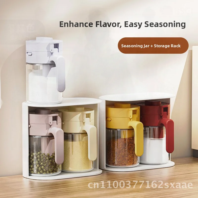 

Японская банка для приправ, кухонная коробка для хранения, герметичная влагостойкая стеклянная бутылка для соли, сахара, количественная, современный минималистский стиль