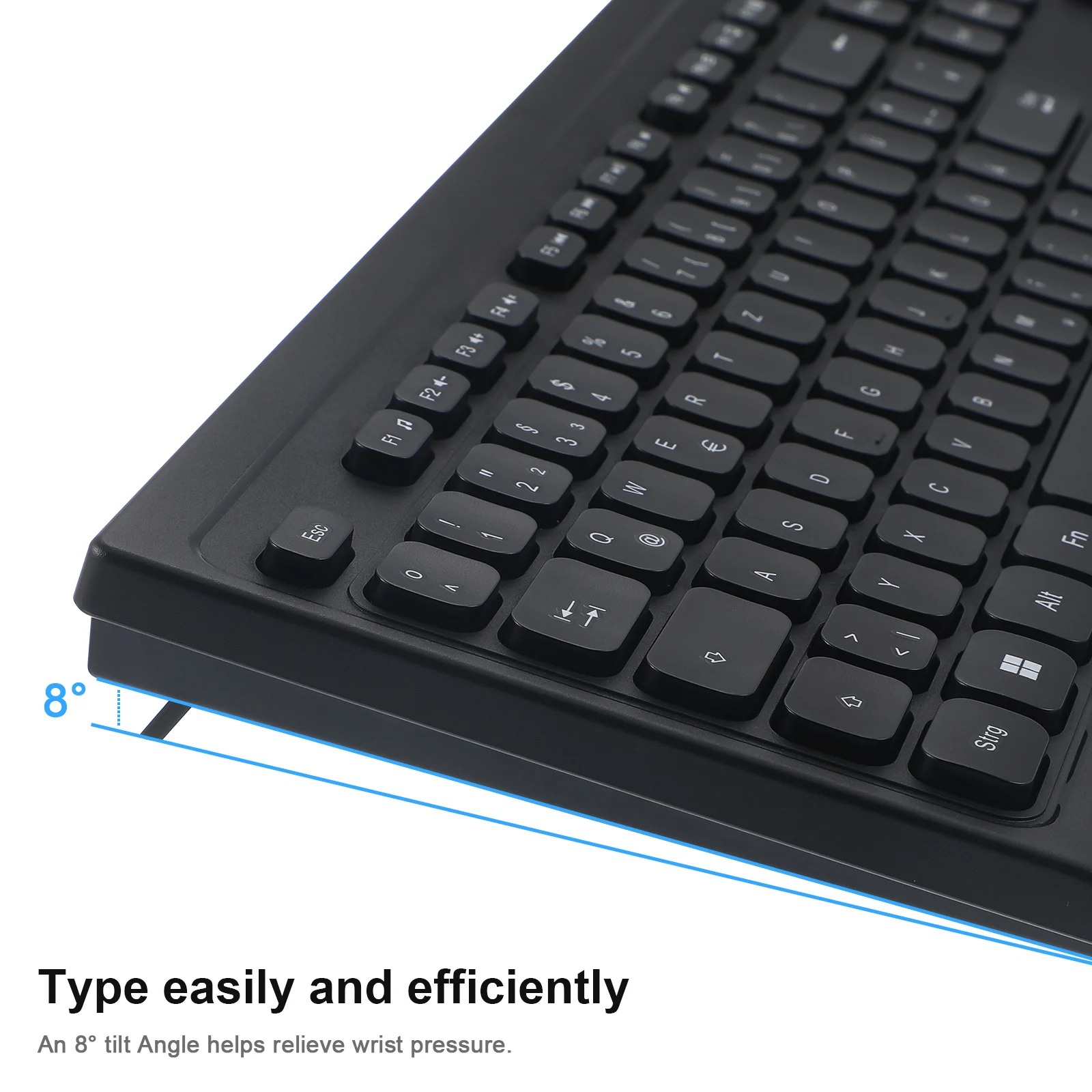 

1 Set Wireless Keyboard Mouse Silent Ergonomic Office Gaming Computer Accessory 2.4G Full Size For Laptop Pc Cordless Stable