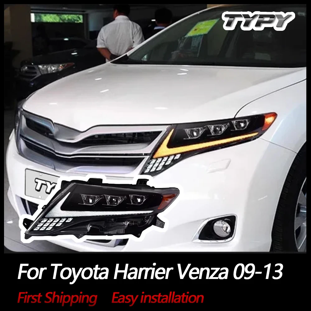 

Автомобильный фонарь TYPY для Toyota Harrier Venza 2009-2013, фара светодиодного проектора, дневные ходовые огни, автомобильные аксессуары